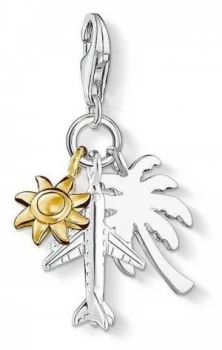 Image of "Thomas Sabo Charm Pendant "Palm Tree, Sun, Plane" 1430-413- Jewellery