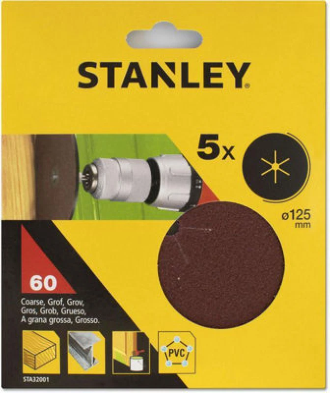 Image of Stanley Drill Sanding Discs STA32001 Diameter: 125mm