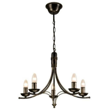 Image of Lamkur Lighting - Luca Traditional Chandeliers Black, 5x E14
