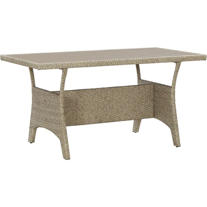 Image of VIDAXL Garden Table Grey 120x70x66cm Poly Rattan Vidaxl 8720286641835
