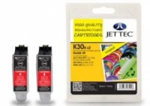 Image of Kodak 30 Black Twin Pack Compatible Ink Cartridge by JetTec K30B x 2