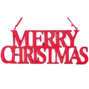 Image of Robert Dyas Hanging Glitter Merry Christmas Decoration