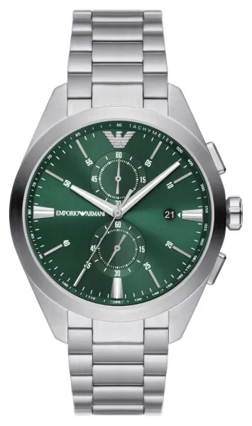 Image of Emporio Armani AR11480 Mens Green Chronograph Dial Watch