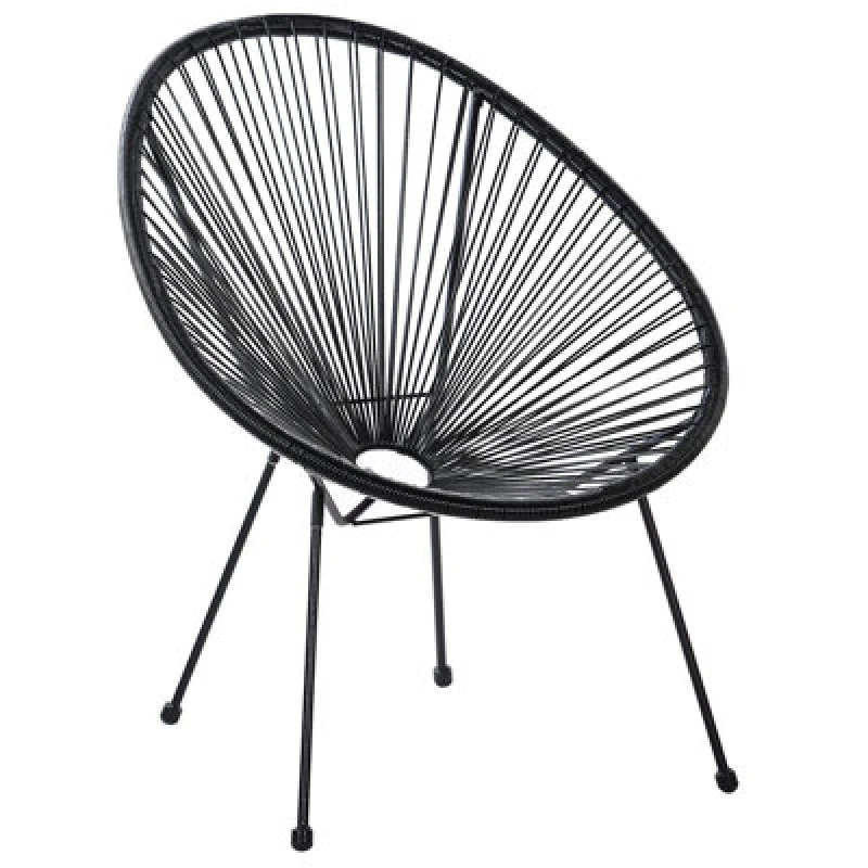 Image of Beliani Garden Chair Acapulco Ii Pe Rattan Black