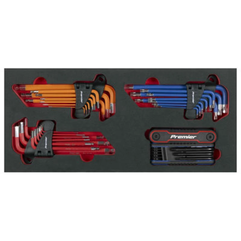 Image of Sealey Premier 43 Piece Hex and Torx Key Set in Module Tray TBT62