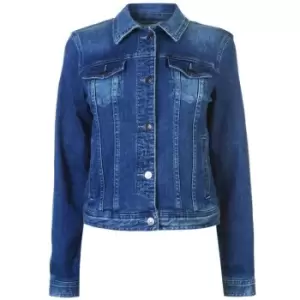 Image of Armani Exchange Armani Denim Trucker Jacket Ladies - Blue