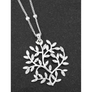 Image of Back To Nature Silver Plated Ornate Leaves Necklace