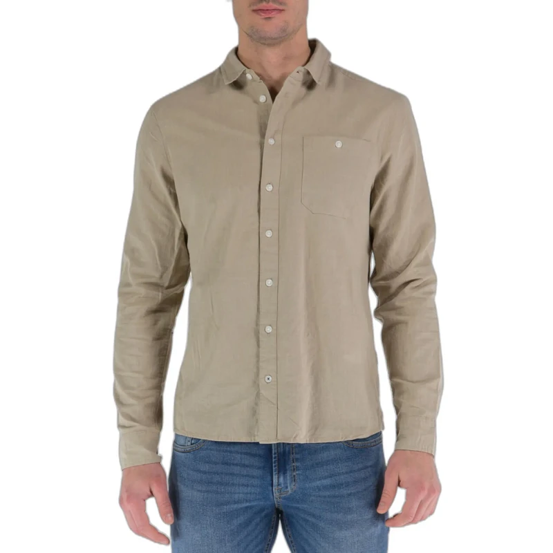 Image of Blend Long sleeve shirt Blend Seasonal Beige Male XL