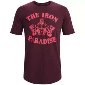 Image of Under Armour Project Rock Iron Paradise Short Sleeve Top Mens - Red