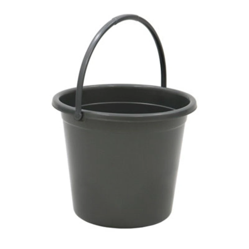 Image of JVL 10 Litre Round Recycled Plastic Bucket, Grey Grey