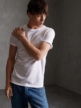 Image of Superdry Orange Label Low Roller T-Shirt, White, Size S, Men