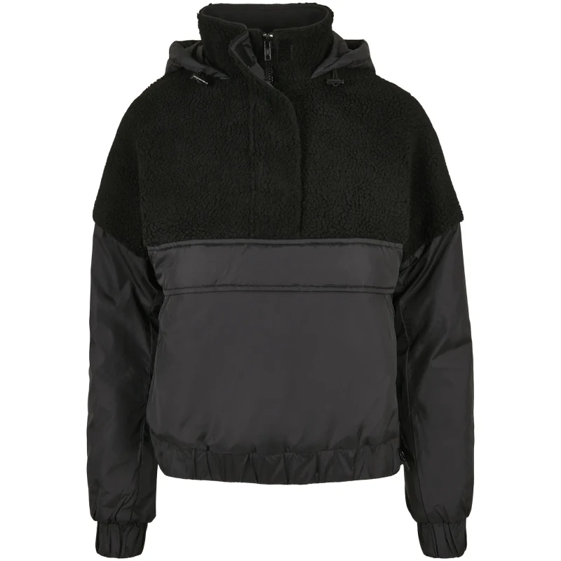 Image of Urban Classics Womens fleece Urban Classics sherpa mix pull over Noir Female L