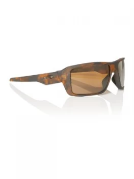 Image of Oakley Matte tortoise OO9380 DOUBLE EDGE rectangle sunglasses Green Brown