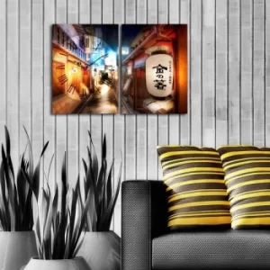 Image of 2P3040CS-160 Multicolor Decorative Canvas Wall Clock (2 Pieces)