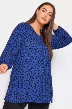 Image of Spot Print Pleat Front Top