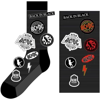 Image of AC/DC - Icons Unisex UK Size 7 - 11 Ankle Socks - Black