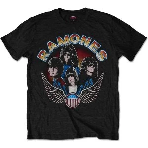 Image of Ramones - Vintage Wings Photo Unisex Small T-Shirt - Black