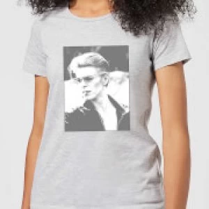 Image of David Bowie Wild Profile Framed Womens T-Shirt - Grey - M