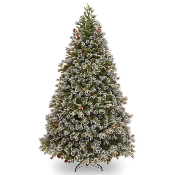 Image of 6ft Liberty Pine Christmas Tree Hinged Tree With Snow Green