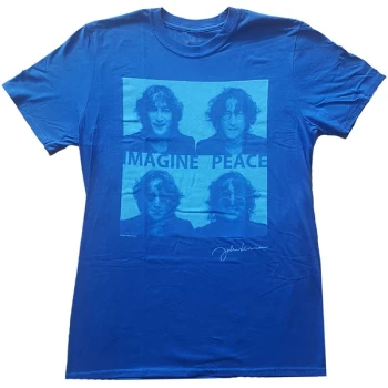Image of John Lennon - Glasses 4 Up Unisex Medium T-Shirt - Blue