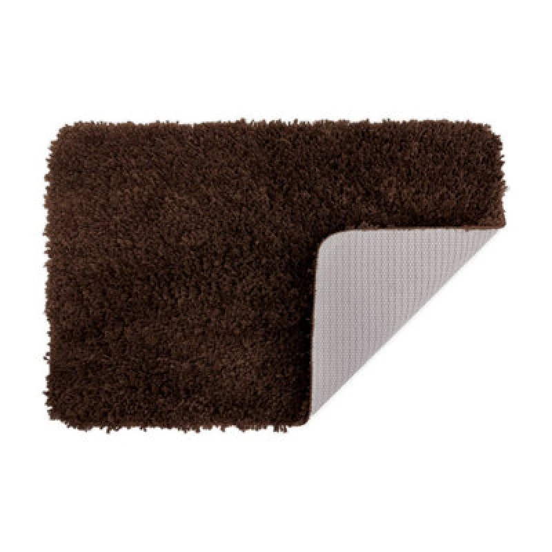 Image of Allure Bath Fashions Shaggy Microfibre Bath Mat Non-Slip 40 X 60Cm - Coffee