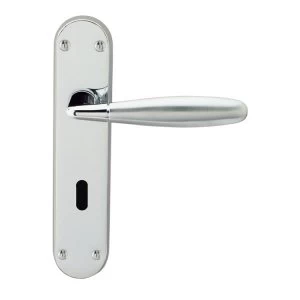 Image of Jedo Stylo Duo Finish Plated Key Lock Door Handles