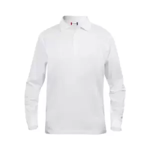 Image of Clique Mens Classic Lincoln Long-Sleeved Polo Shirt (S) (White)