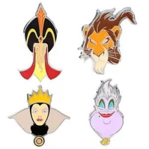 Image of Disney Villains Multicoloured enamel Costume 4pc Pin Set GH00117L.PH