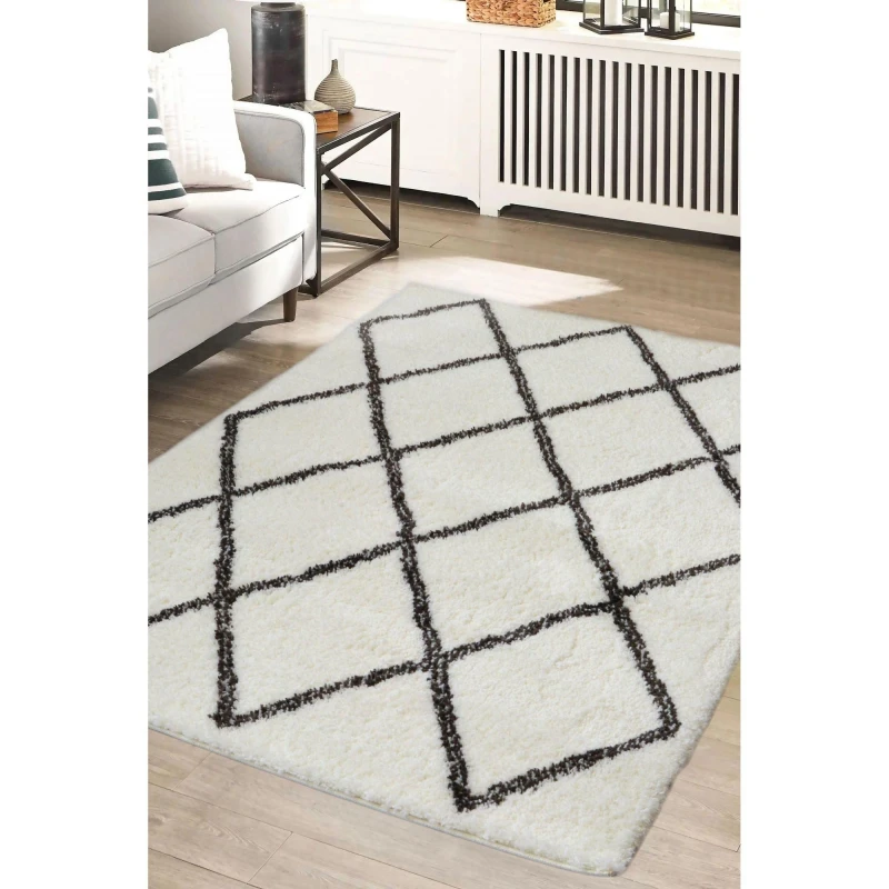 Image of Homemaker Croston Shaggy Rug - White White 60x100cm