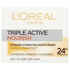 Image of LOreal Paris Triple Active Very Dry Skin Moisturiser 50ml