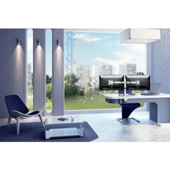 Image of Neomounts by Select Full Motion Dual Desk Mount (clamp & grommet) for two 10-27" Monitor Screens, Height Adjustable - White