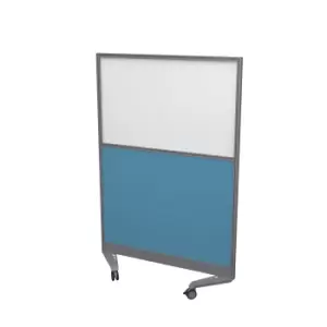 Image of Mobile Type 3 Half Glazed Screen Silver Frame - 1000W X 1800H Band 4