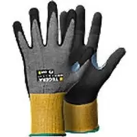 Image of TEGERA Nitrile Gloves CRF Technology, Glass Fibre Thread, Nylon, Spandex, Nitrile Foam Size 7 Grey, Yellow Pack of 6