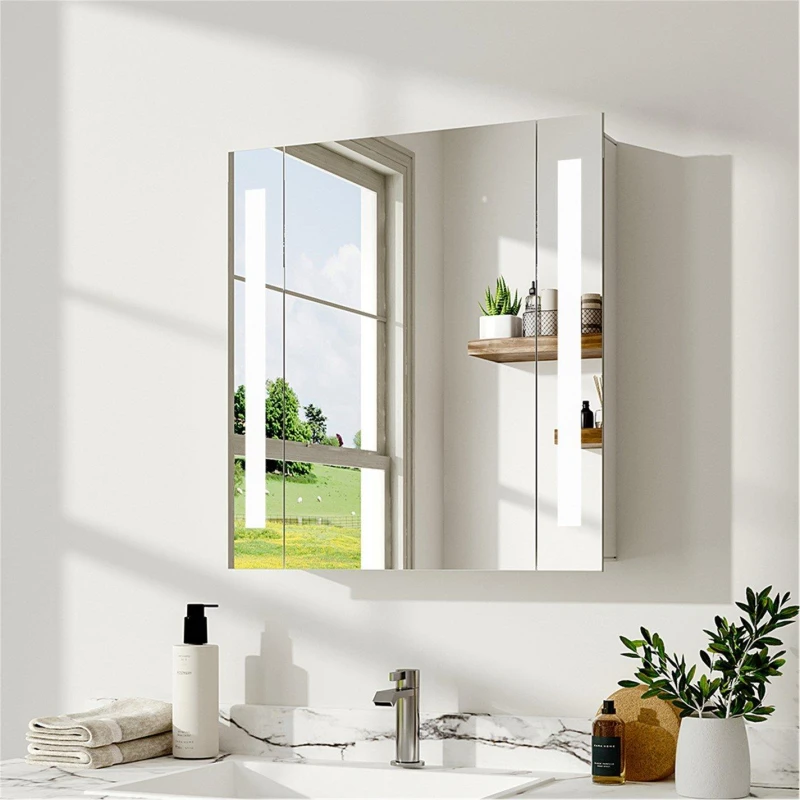 Image of Kabinet UK Modern Rectangle Wall LED Mirror Cabinet White unisex One size