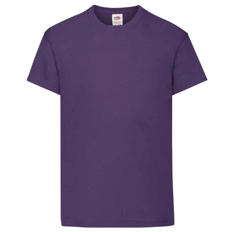 Image of Fruit of the Loom Original Short Sleeve T-Shirt in Purple Size: 12-13 Years Purple Unisex 12-13 Years