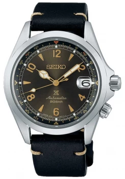 Image of Seiko Alpinist Sunbeam Forest Black Leather Strap SPB209J1 Watch