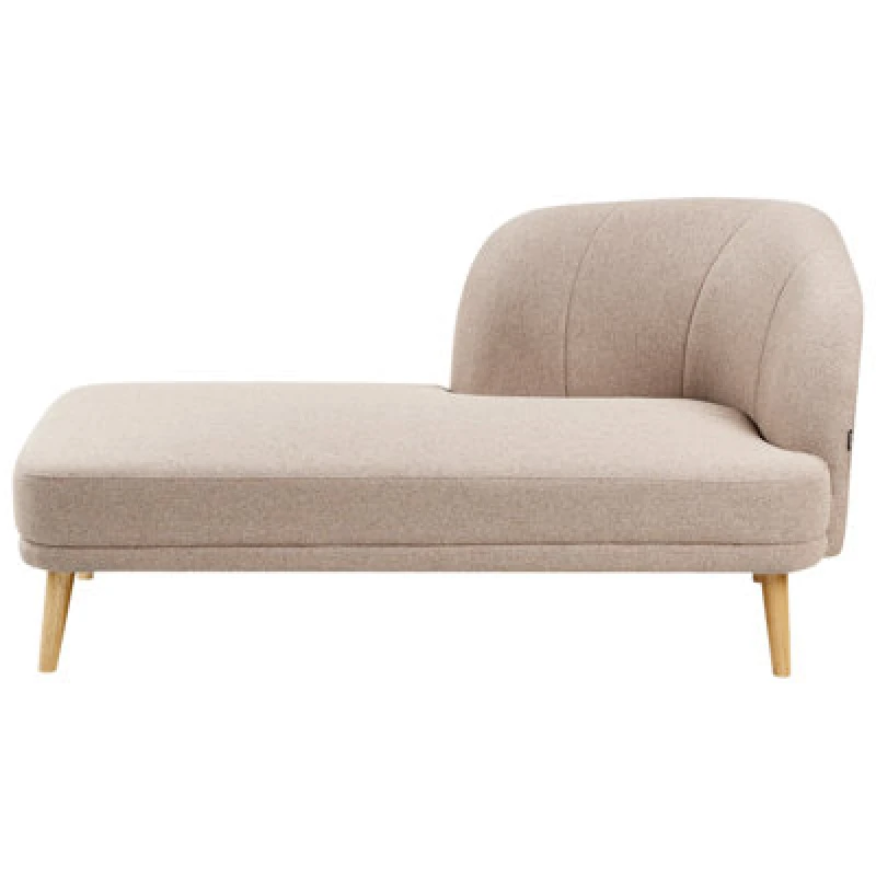 Image of Beliani Right-Hand Chaise Lounge Tanlay Fabric Light Brown