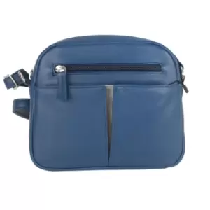 Image of Eastern Counties Leather Womens/Ladies Marnie Colour Panel Bag (One size) (Blue/Ivory)