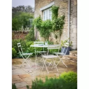 Image of Rive Droite Outdoor Patio 4 Seater Bistro Table Chairs Clay Steel - Garden Trading