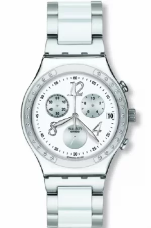 Image of Ladies Swatch Dreamwhite Chronograph Watch YCS511GC
