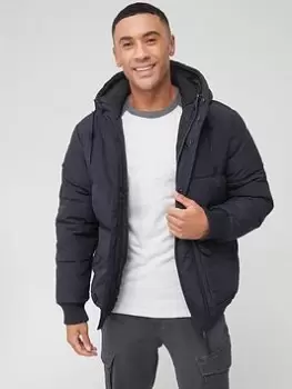 Image of Superdry Mountain Padded Jacket - Black , Navy, Size S, Men
