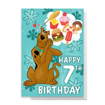 Image of Scooby Doo 7th Birthday Greetings Card - Large Card