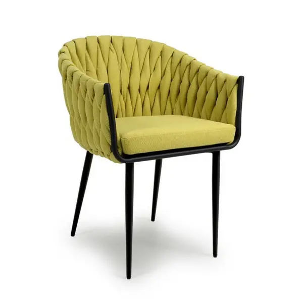 Image of Shankar Pandora Braided Yellow Dining Chairs - Yellow 545579cm