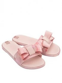 Image of Zaxy Sky Slide Bow Flat Sandals - Blush, Size 4, Women