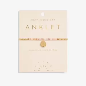 Image of Anklet Pink Shell Gold Heart 5621