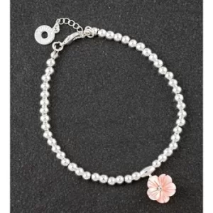 Image of Mother of Pearl Shell Flower Bracelet Pink