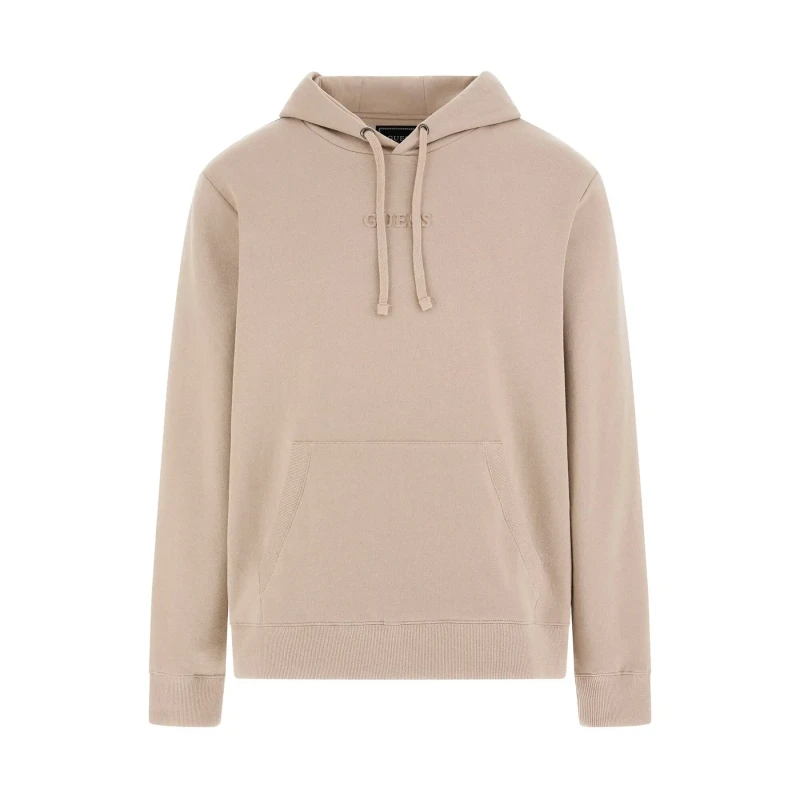 Image of Guess Hooded sweatshirt Guess Roy Embossed Beige Male M