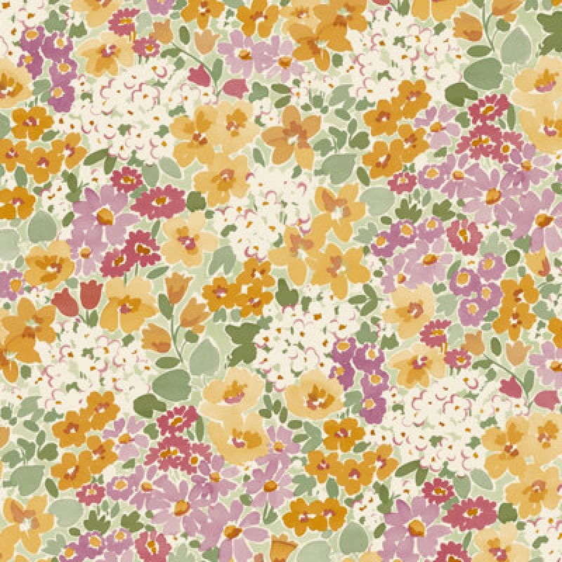 Image of Grandeco Ditsy Flowers Floral Textured Wallpaper, Ochre Pink