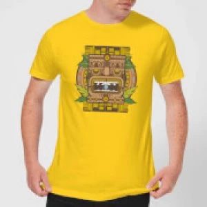 Image of Crystal Maze Aztec Idol Mens T-Shirt - Yellow - S