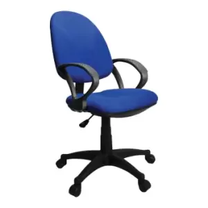 Image of Java 100 High Back Operator Chair With Arms - Blue